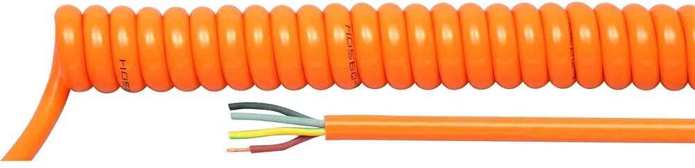 4 Meter Helukabel 85277 Spiralkabel Kabel Leitung H05BQ-F 5G 0,75mm² orange