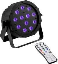 Eurolite SLS-12 UV LED-PAR-Scheinwerfer Floorspot 12 LEDs 1 Watt Fernbedienung schwarz