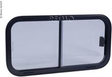 Sicherheitsglas-Schiebefenster Glasfenster Wohnwagen Caravan Dichtgummi 800x340mm schwarz