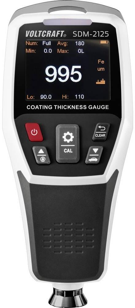 VOLTCRAFT SDM-2125 Materialdicken-Messgerät Schichtdickenmessgerät 0-1250 μm schwarz grau