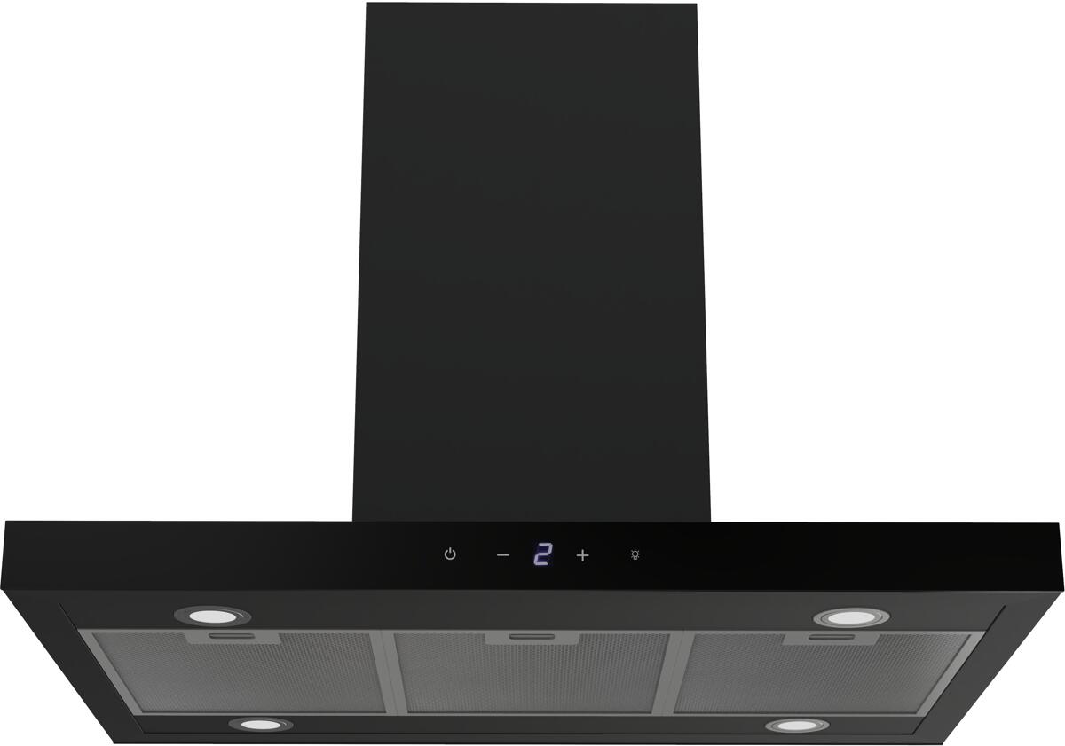 Respekta Cara CH44199GISS-20 Inselhaube Dunstabzugshaube 89,5cm breit TouchControl 9 Leistungsstufen LED schwarz matt