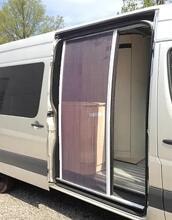 Horrex Plissee Tür-Insektenschutz Fliegenschutztür Schiebetür Mercedes Sprinter ab Baujahr 2018 Camping Bus schwarz