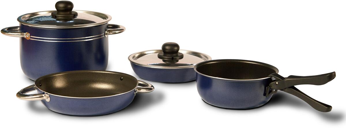 Beaver Brand Blue Sky Kochtopfset 7-teilig Aluminium Camping Wohnwagen Wohnmobil