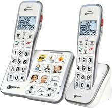 Geemarc AMPLIDECT 595-2 Photo schnurloses Seniorentelefon Anrufbeantworter Freisprechen Foto-Tasten beleuchtetes Display weiß