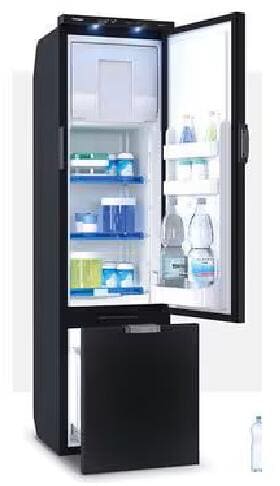 Vitrifrigo Slim 150 CHR Kompressor-Kühlschrank 41,7cm breit 150 Liter 12/230V 70 Watt mit Gefrierfach schwarz