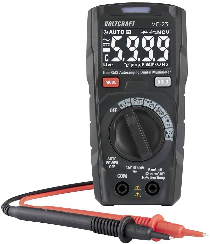 Voltcraft VC-23 digitaler Hand-Multimeter kalibriert ISO CAT III 600V Counts 6000