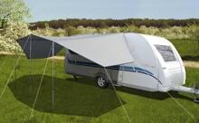 Reimo Mauritius XXL Wohnwagen-Sonnenvordach Sonnensegel 560x300cm Camping Reisemobil Outdoor grau dunkelblau