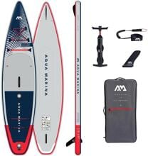 Aqua Marina Hyper Touring 12,6" iSUP-Board Paddle Stand-Up Tourenbrett 15psi 381x81x15cm blau rot