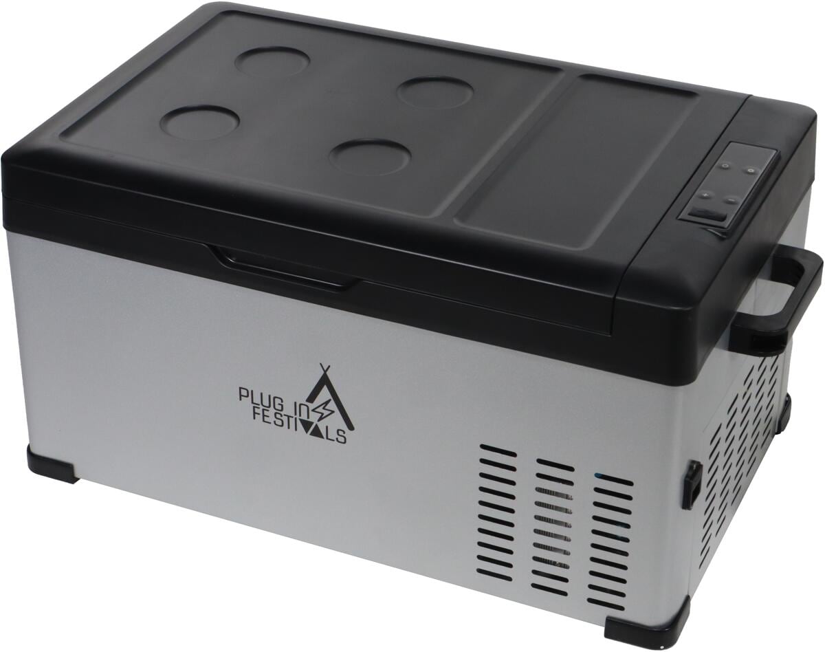 Plug-in Festivals IceCube 25 Kompressor-Kühlbox 24 Liter 12/24/230V Innenbeleuchtung Camping grau anthrazit