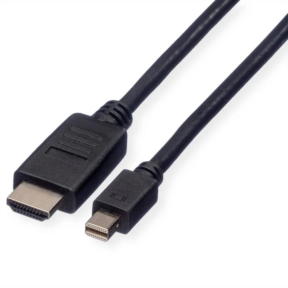 6 Stück ROLINE 11.04.5790 Mini DisplayPort Kabel Mini DP-HDTV ST/ST 100cm schwarz