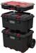 Keter Stack n Roll Werkzeugkasten Werkzeugkoffer Sortimentkasten 150 Liter Belastbarkeit max. 35kg schwarz rot
