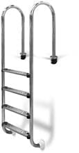 Trend-Pool Einbauleiter Poolleiter weit 4-stufig Beckentiefe 150cm Edelstahl V2A