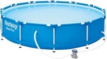 Bestway Steel Pro Frame Pool Swimming Pool Aufstellpool Schwimmbecken Filterpumpe 366x76cm rund blau