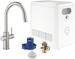 Grohe Blue Professional Set Einhand-Spültischbatterie C-Auslauf Bluetooth/WIFI herausziehbarer Mousseurauslauf supersteel (31325DC2)