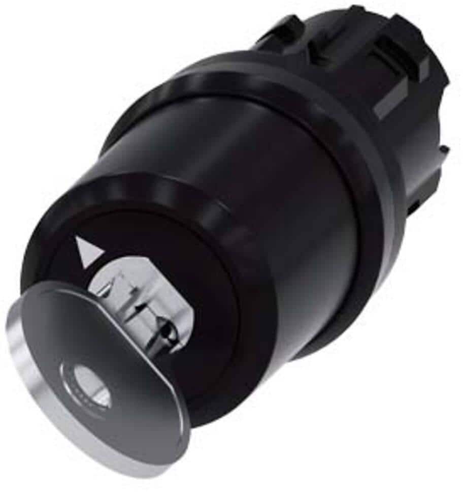 Siemens 3SU10005PF010AA0 Schlüsselschalter Schalter 90° rund rastend Metall schwarz silber