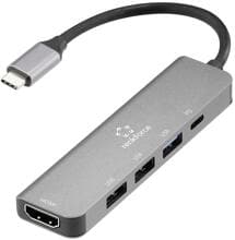 Renkforce RF-DKS-903 5-in-1 USB-C Dockingstation Multiport Dock HDMI Power Delivery grau