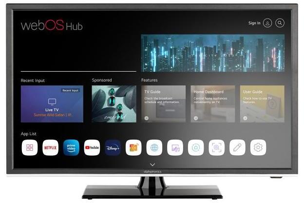 Alphatronics K-24 SBW+ 24" LED Smart TV Fernseher Triple-Tuner Bluetooth AN 5 FHD Camping Wohnwagen anthrazit