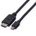 6 Stück ROLINE 11.04.5790 Mini DisplayPort Kabel Mini DP-HDTV ST/ST 100cm schwarz