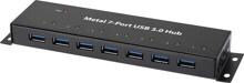 Renkforce RF-3955359 7 Port USB 3.0-Hub SuperSpeed Wandmontage Metallgehäuse schwarz