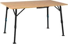 DEFA Campingtisch Klapptisch Outdoor-Tisch Bambus verstellbar 120x72x70cm
