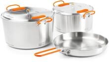 GSI Outdoors Glacier Base Camper Camping-Kochgeschirr Kochtopf Bratpfanne 6-tlg. Edelstahl