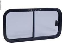 Sicherheitsglas-Schiebefenster 800x400mm Fenster Dichtgummi graugetönt schwarz