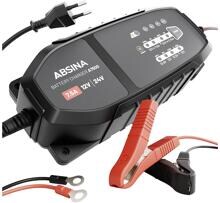 Absina 301015 Kfz Automatikladegerät Ladegerät 12V 24V 7,5A schwarz