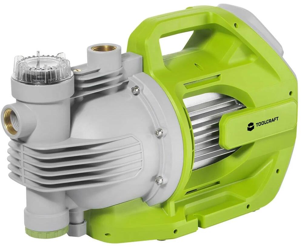 Toolcraft TO-8992896 Gartenpumpe Gartenfilterpumpe 7000l/h 53m grün grau