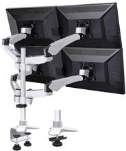 SpeaKa Professional SP-3957076 Flex 3fach Monitor-Tischhalterung 10-27" höhenverstellbar neigbar schwarz silber