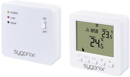 Sygonix SY-5470190 Funk-Raumthermostat Wochenprogramm Aufputz weiß