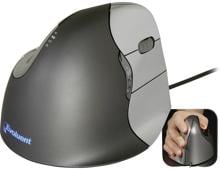 Evoluent Vertical Mouse 4 ergonomische Maus optisch kabelgebunden 6 Tasten Rechtshänder schwarz silber