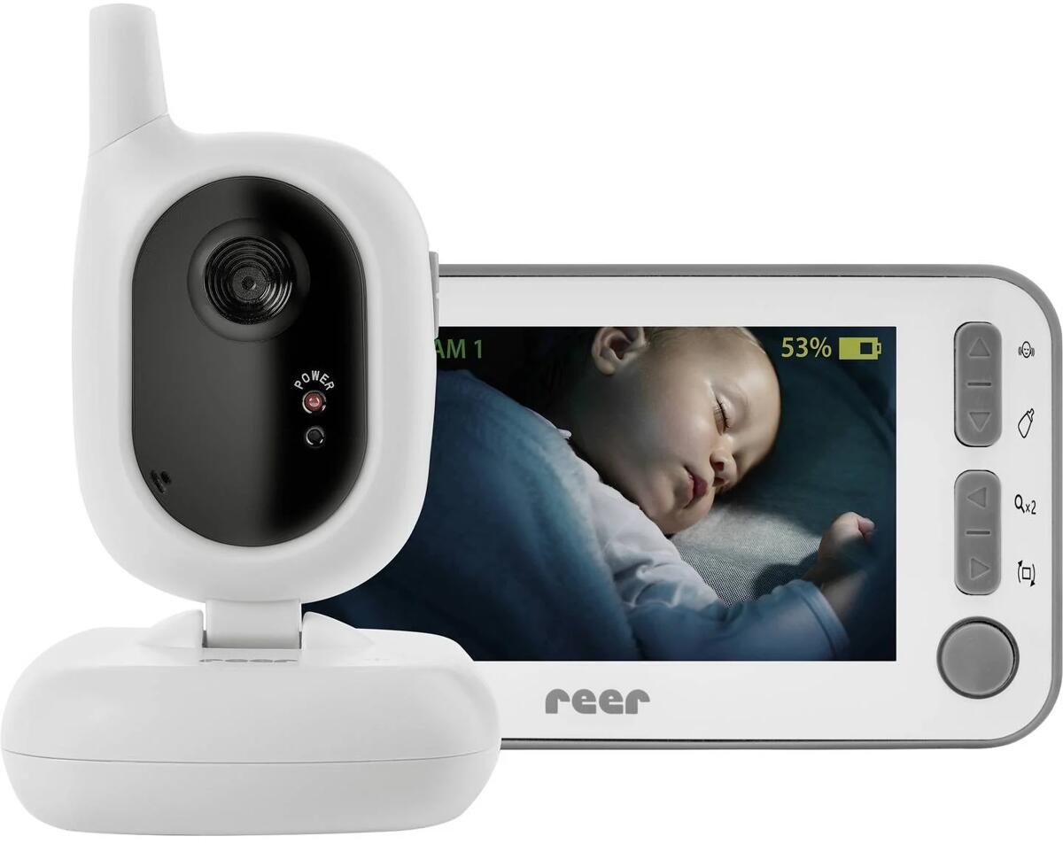 Reer 80430 Babyphone mit Kamera Funk 2,4GHz Nachtsicht strahlungsarm weiß