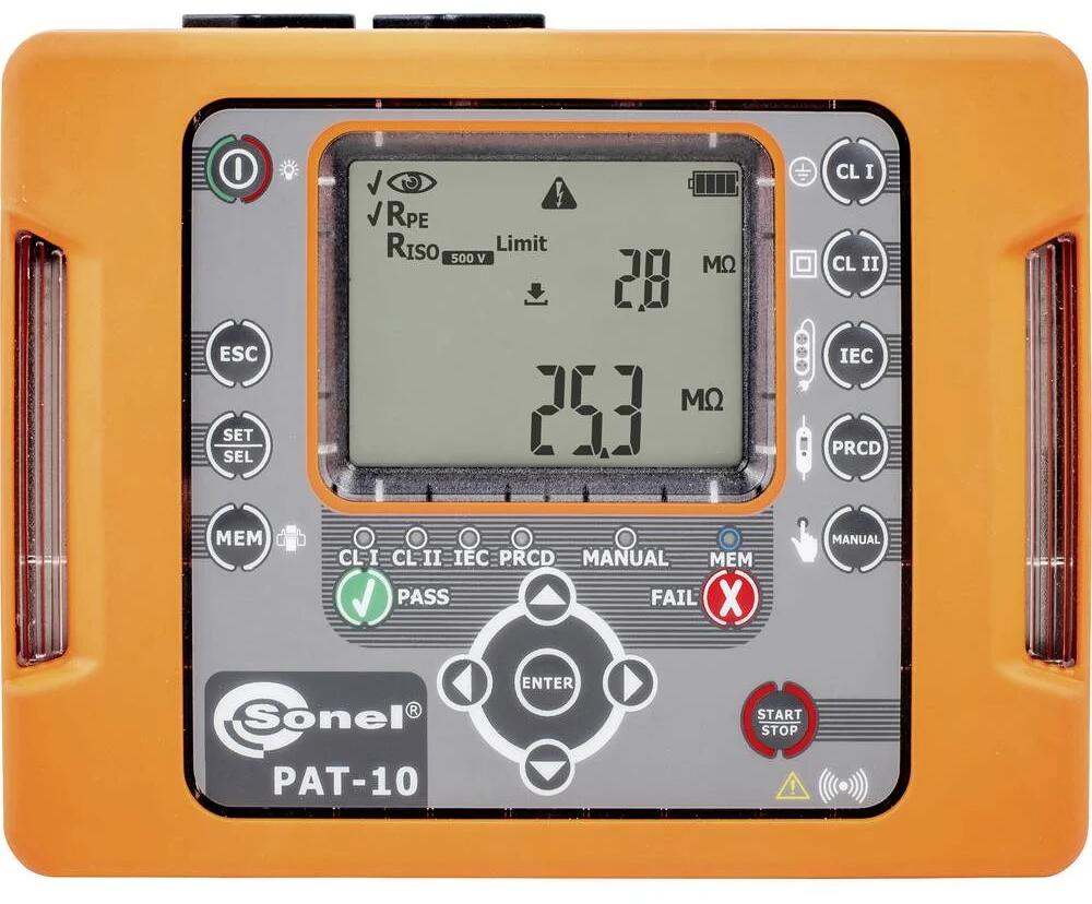 Sonel PAT-10 Gerätetester Messgerät VDE-Norm 0701-0702 CAT II 300V orange