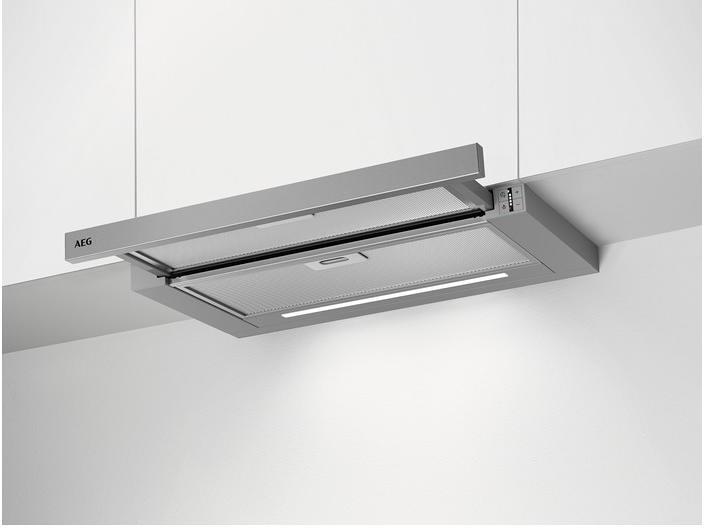 AEG DPS5650AM Dunstabzugshaube Flachschirmhaube 60cm breit Abluft Umluft LED-Beleuchtung grau