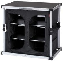 Isabella Double Campingschrank Faltschrank Küchenschrank Wohnwagen Wohnmobil 84x50x81cm schwarz