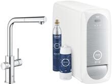 Grohe Blue Home Starter Kit L-Auslauf Küchenarmatur Spültischbatterie 150° schwenkbar silber