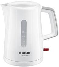 Bosch TWK3A051 Wasserkocher Teekocher 1 Liter schnurlos 2400W weiß