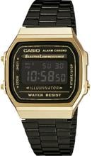 Casio Quarz A168WEGB-1BEF Armbanduhr Herrenuhr Stoppuhr Resin Edelstahl gold