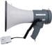 SpeaKa ER-66S Hand-Megafon Schultermegafon Handmikrofon Sirene integrierte Sounds 45 Watt weiß grau