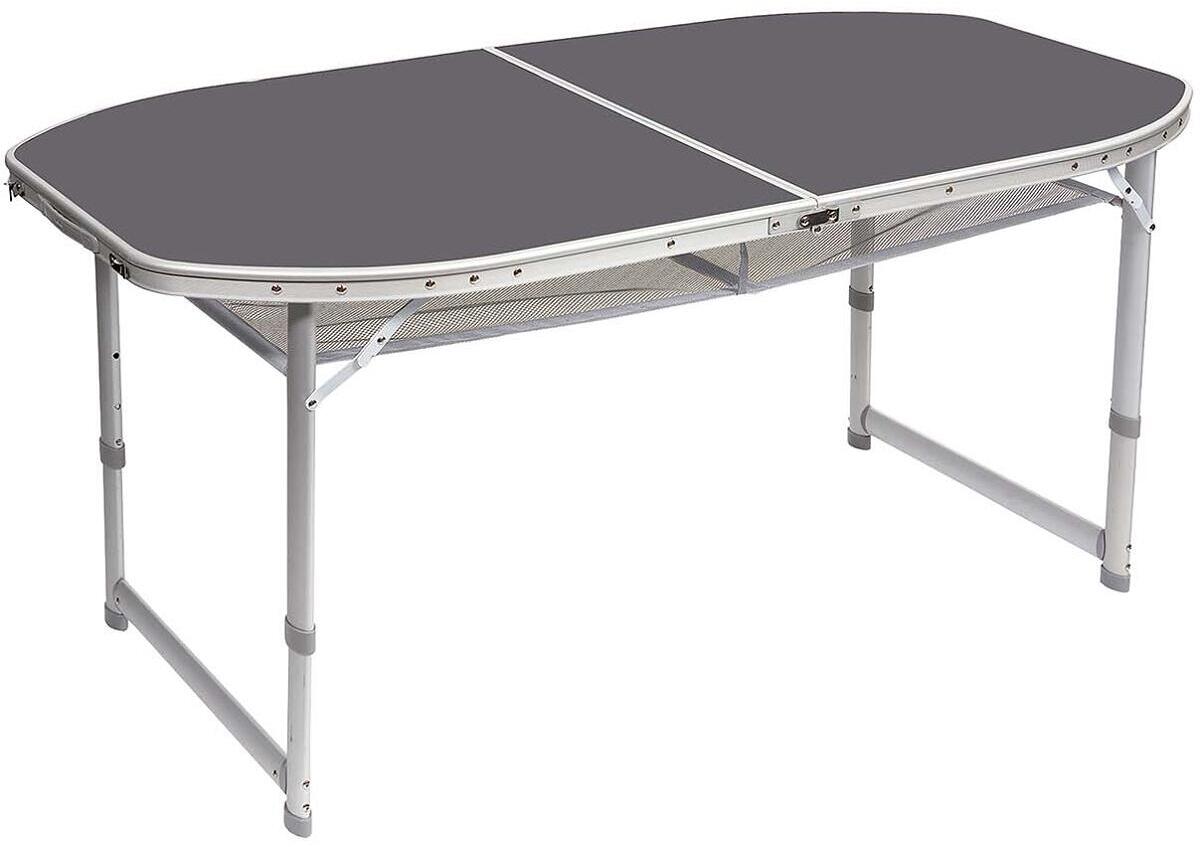 Bo-Camp Campingtisch Klapptisch Falttisch Garten-Tisch 150x80cm Outdoor oval grau