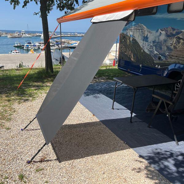 Peggy Peg AP SunBreak Sonnenschutz Seitenwand 110cm Camping Wohnwagen Wohnmobil weißgrau