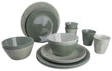 Bo-Camp Mix & Match Melamin-Geschirrset Teller Schüssel Becher 16tlg. Camping Outdoor Wohnwagen grün