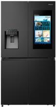 Hisense RQ760N4IFE Side-by-Side Stand-Kühl-Gefrierkombination Multidoor 91,4cm breit 577 Liter Total NoFrost Wasser-/Eisspender Festwasseranschluss WLAN schwarz inox