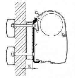 Thule Omnistor 5200/8000/4200 Markisen-Adapter Set für Dethleffs Globebus 400cm