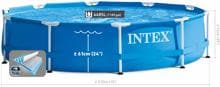 Intex 28202GN Metall Frame Pool 305x76cm rund Gartenpool Swimming Pool Filterpumpe blau