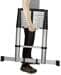 Toolcraft TO-7868814 Teleskopleiter Ausziehleiter 11 Sprossen Standhöhe max. 3,20m EN 131 klappbar Aluminium schwarz silber