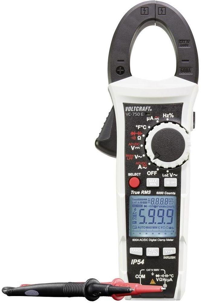Voltcraft VC-750 E Stromzange Hand-Multimeter digital CAT IV 600V spritzwassergesschützt