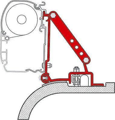 Fiamma F45/F70 Markisen-Adapter Halterung für Fiat Ducato High Roof H2 ab Bj. 07/2006 Camping Wohnwagen