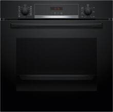 Bosch HBA574BB3 Serie 4 Einbau-Backofen 59,4cm breit 71 Liter 3D-Heißluft AutoPilot 10 Versenkknebel Pyrolytisch+Hydrolytisch schwarz