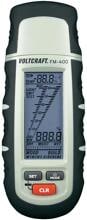 VOLTCRAFT FM-400 Materialfeuchte-Messgerät Holz Luft Feuchtigkeit Temperatur Einstichmessung schwarz